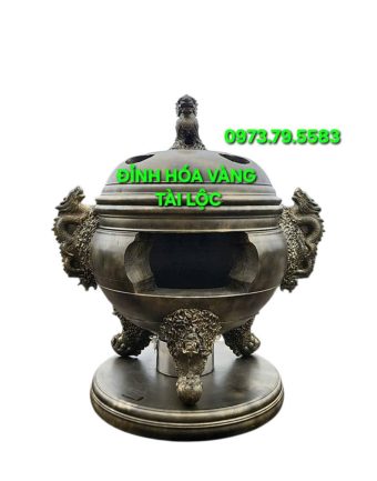 Đỉnh Hóa Vàng Nhị Long 147cm, 1 cấp nắp