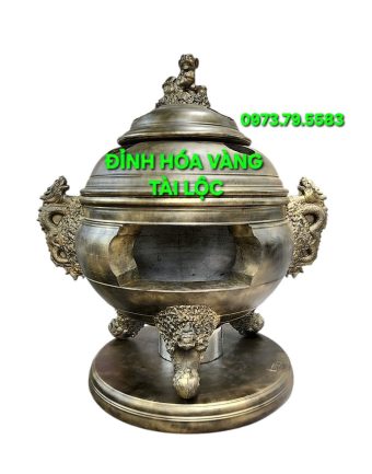 Đỉnh Hóa Vàng Nhị Long 167cm, 2 cấp nắp