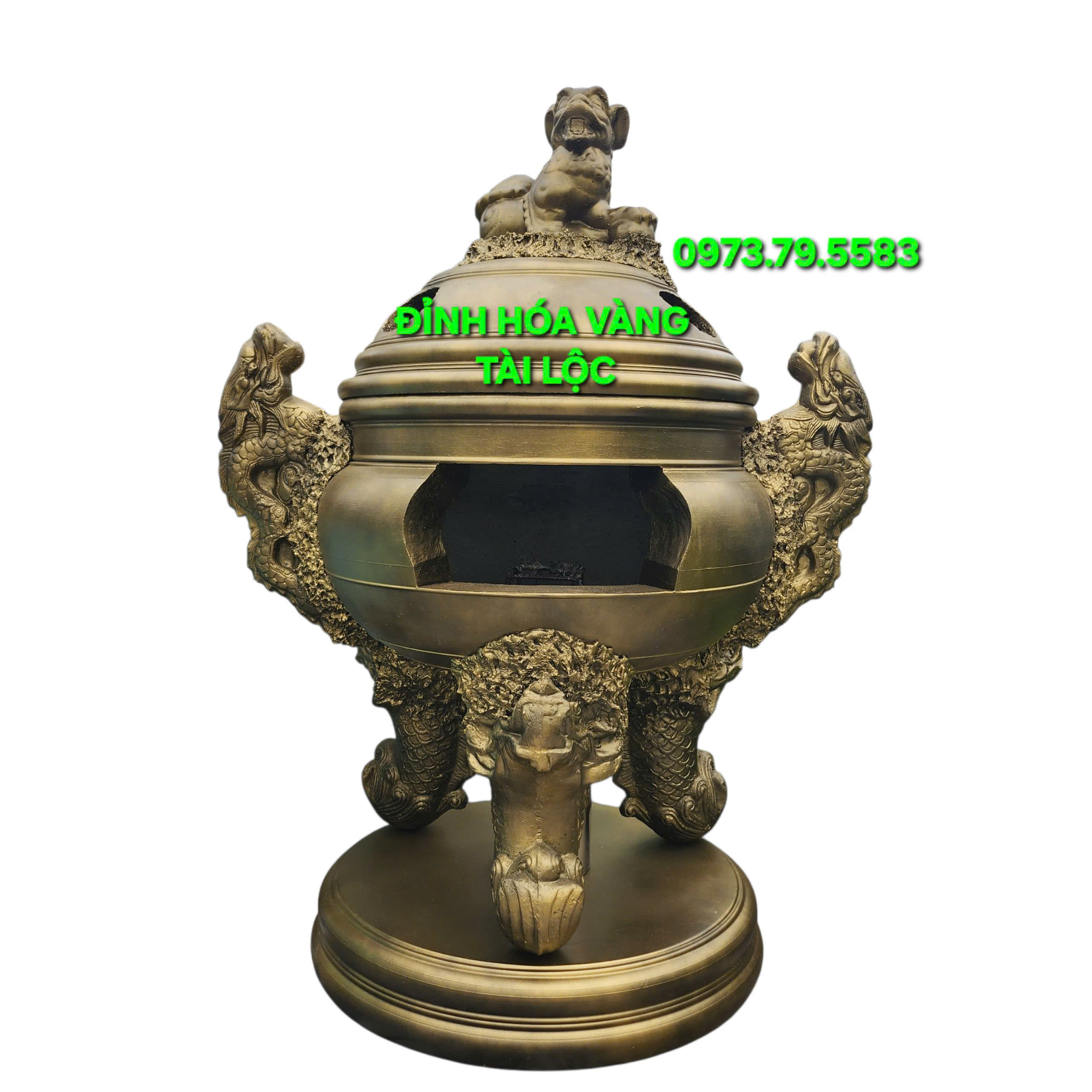 Đỉnh Hóa Vàng Nhị Long 81cm