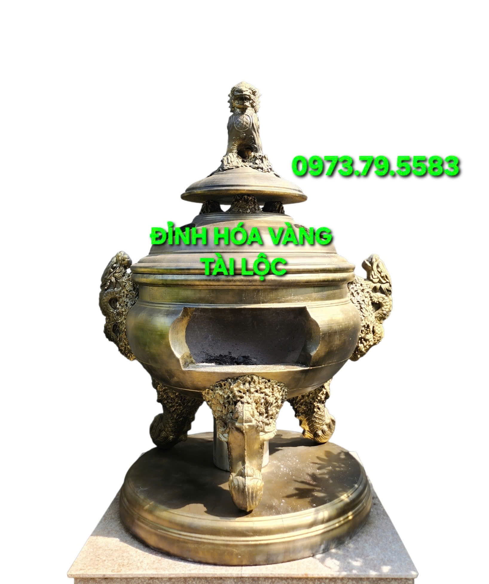 Đỉnh Hóa Vàng Tứ Linh 127cm